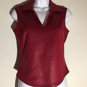 Aziz Sleeveless Red Top Size Small